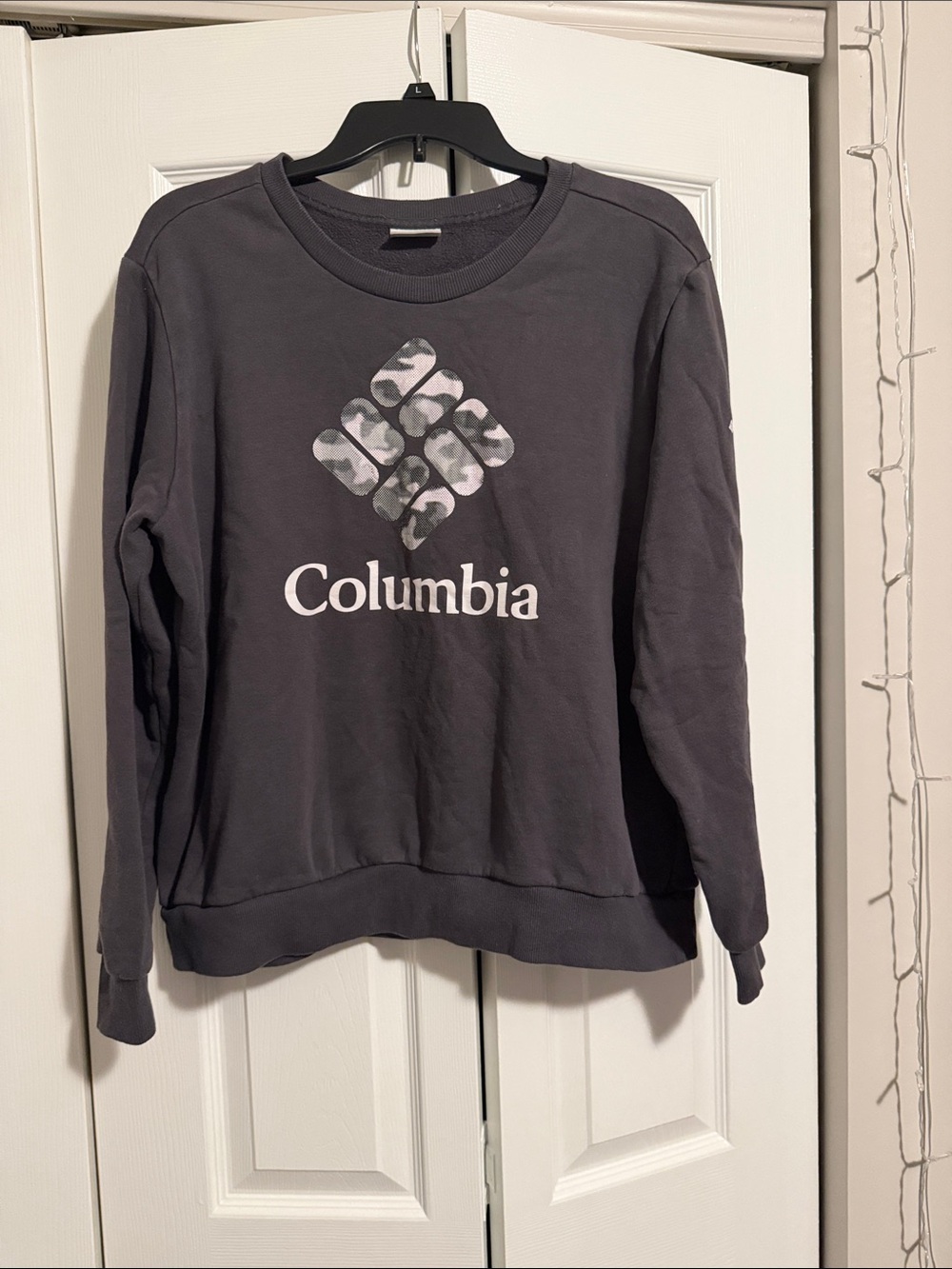Columbia Women's Charcoal Logo Crewneck with Camo Accent